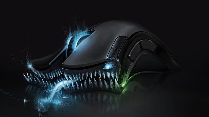 black computer gaming mouse, Razer, render, computer mouse, computer mice, HD wallpaper