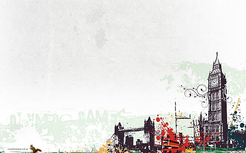 런던에서 타워 브리지와 엘리자베스 타워 디지털 벽지, 런던, HD 배경 화면 HD wallpaper