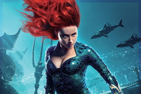 Amber Heard, Mera, DC Comics, Aquaman, 2018, HD, Fondo de pantalla HD HD wallpaper