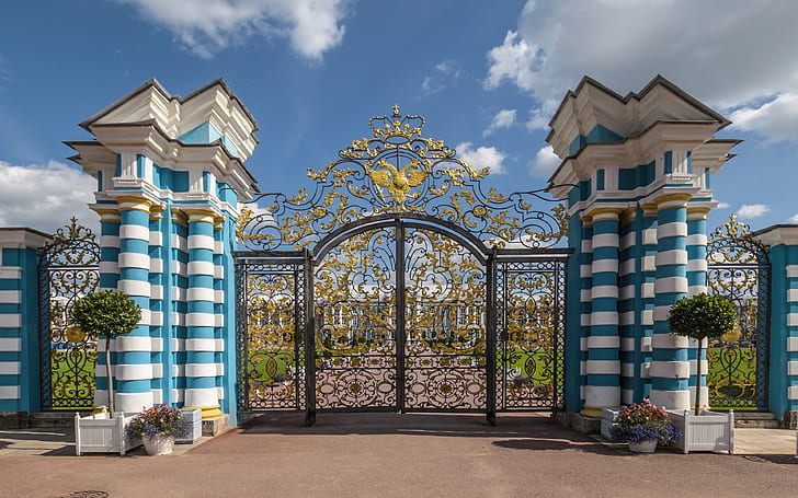 Gate To The Entrance Of The Catherine Palace, HD wallpaper