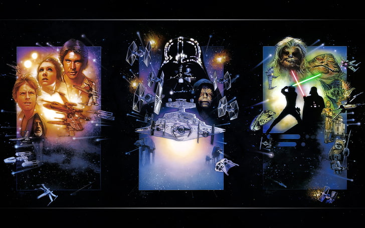 Gwiezdne wojny, filmy, Darth Vader, Luke Skywalker, Tapety HD