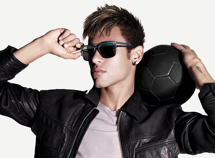 Neymar Jr., jaqueta com zíper preta, Esportes, Futebol, HD papel de parede