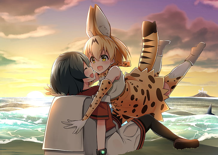 Anime, Kemono Freunde, Kaban (Kemono Freunde), Serval (Kemono Freunde), HD-Hintergrundbild