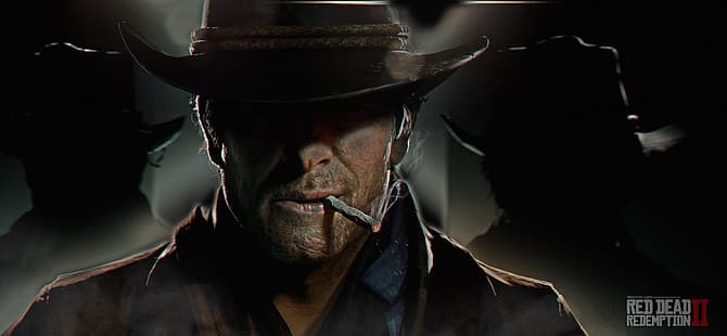 cappello, arte, sigaretta, cowboy, Red Dead Redemption 2, RDO, Arthur Morgan, Sfondo HD HD wallpaper