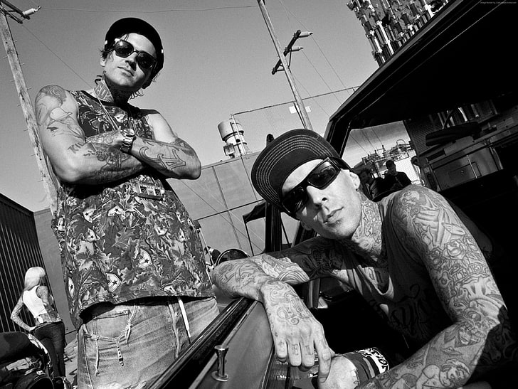 Blink -182, American rapper, actor, This Michael Wayne, boxing bit, Punk, Travis Barker, tattoo, HD wallpaper