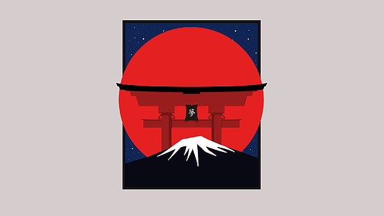 Artistic, Oriental, Japan, Mount Fuji, HD wallpaper HD wallpaper