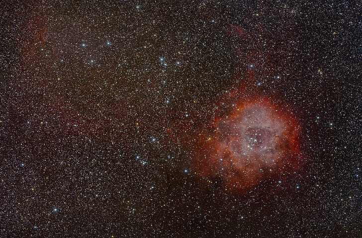 космос, туманность, розетка, единорог, NGC 2237, в созвездии розетка, HD обои