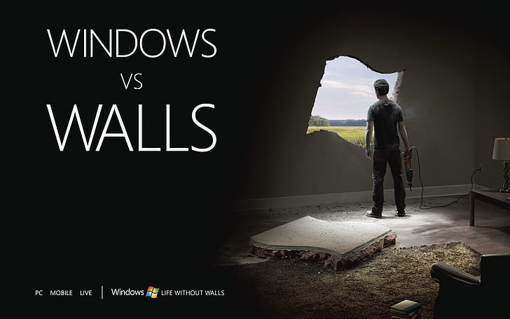 Windows vs Walls, HD wallpaper