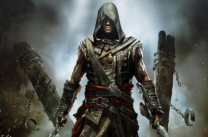 Affiche Assassin's Creed, pirate, assassin, Assassin's Creed IV: Drapeau noir, Cry Freedom, Adewale, Fond d'écran HD
