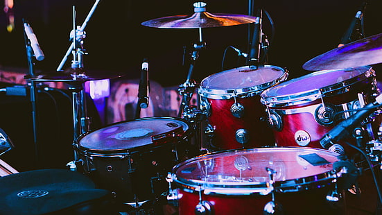 барабан, барабаны, музыкальный инструмент, сцена, концерт, HD обои HD wallpaper