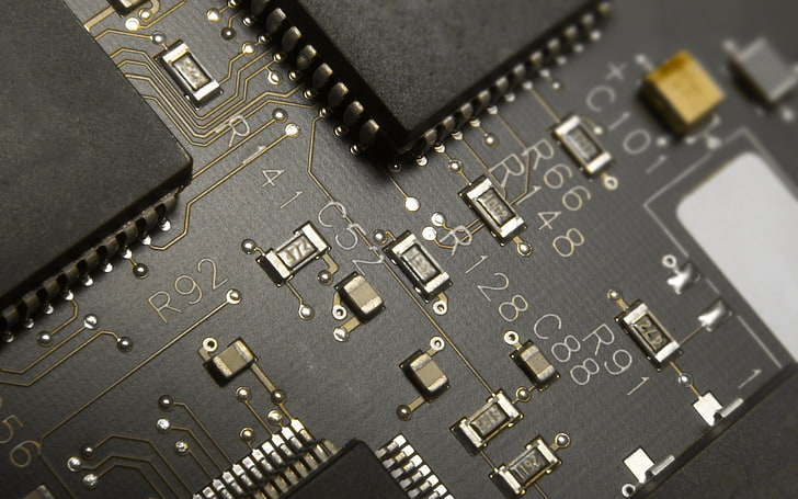 黒い回路基板、技術、エレクトロニクス、チップ、 HDデスクトップの壁紙