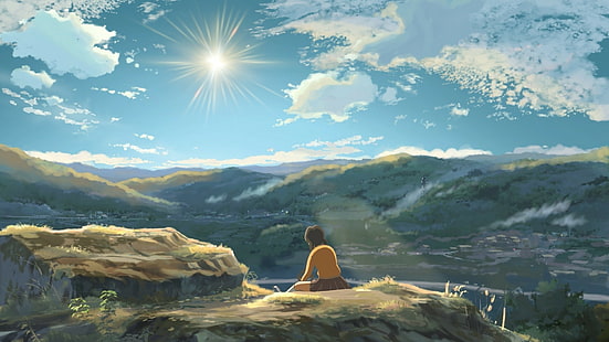 anime landscape hoshi wo ou kodomo, HD wallpaper HD wallpaper