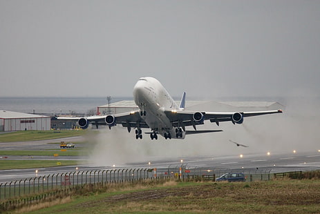 747 400, flugzeuge, verkehrsflugzeug, flugzeug, beluga, boeing, fracht, traumheber, flugzeug, himmel, transport, HD-Hintergrundbild HD wallpaper