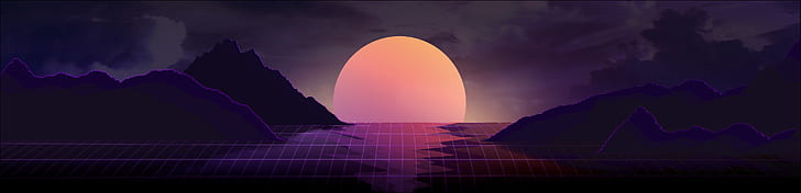 Vapor Wave Sunset, HD wallpaper