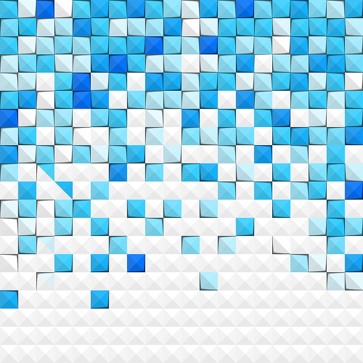 carré, texture, art numérique, blanc, bleu, cyan, Fond d'écran HD
