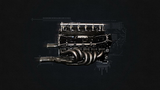 Двигател на Ферари, орнаменти от неръждаема стомана, автомобили, 1920x1080, ферари, двигател, HD тапет HD wallpaper