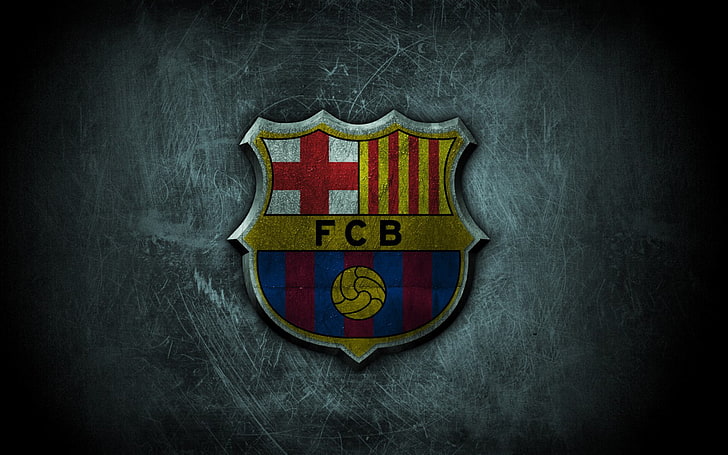 FCB logo, football, Spain, Barcelona, leopard, HD wallpaper