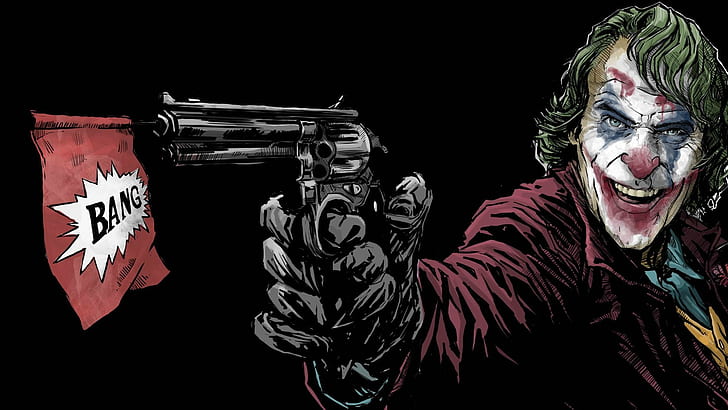 Joaquin Phoenix, Joker, opere d'arte, Sfondo HD
