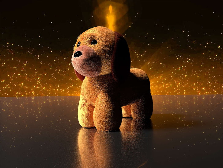 animal, brown, dog, friend, lonely, loyal, puppy, sad, stare, stuffed, toy, HD wallpaper
