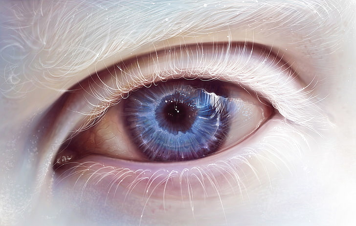 人間の青い目、目、まつげ、アート、アルビノ、 HDデスクトップの壁紙