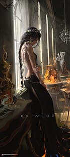  digital painting, fantasy girl, GhostBlade ( comics ), WLOP, HD wallpaper HD wallpaper