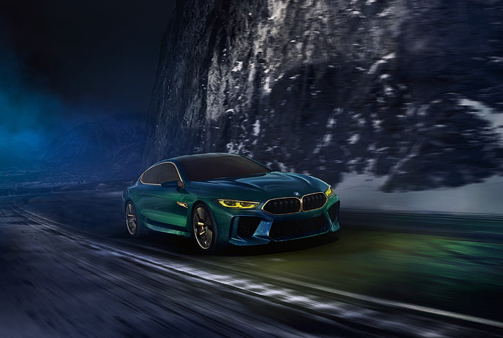 4K, BMW Concept M8 Gran Coupe, 2018, 제네바 모터쇼, HD 배경 화면
