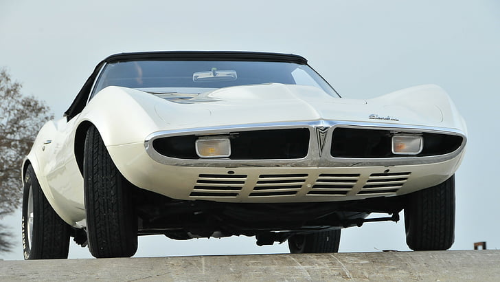 klassisches weißes Pontiac Coupé, Pontiac Banshee, klassische Autos, Pontiac, Konzept, Sportwagen, Geschwindigkeit, Miete, Kauf, HD-Hintergrundbild