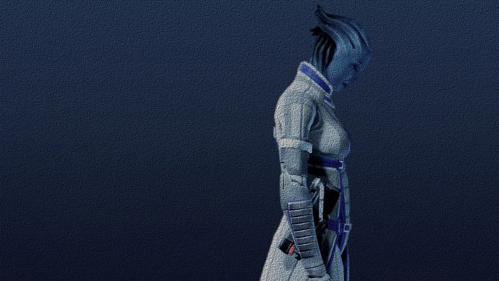 alien soldier character, Liara T'Soni, Mass Effect, artwork, video games, HD wallpaper