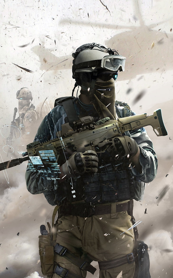 soldier wallpaper, Ghost Recon, video games, tactical, special forces, portrait display, assault rifle, Adaptive Combat Rifle, military, Tom Clancy's Ghost Recon, Tom Clancy's Ghost Recon: Future Soldier, HD wallpaper