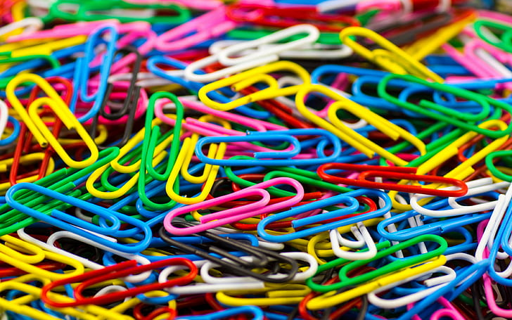 paper clips, colored backgrounds, fixation, HD wallpaper