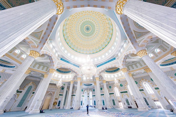 Mezquita, arquitectura, Kazajstán, Astaná, Hazret-Sultan, Fondo de pantalla HD