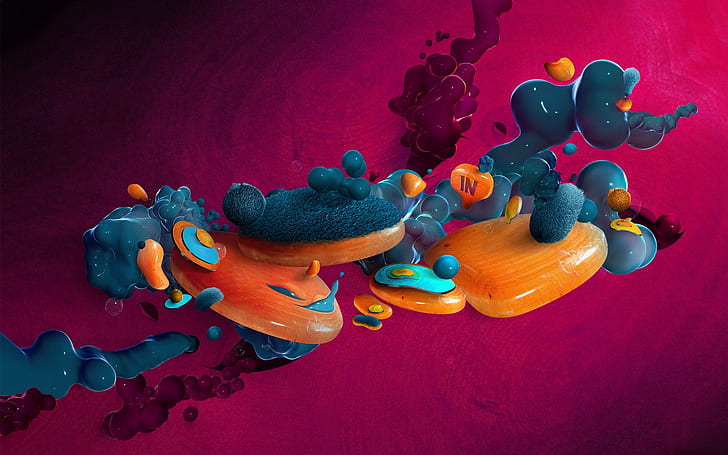 Seni Abstrak 3D, bentuk, seni, inspirasi desain, Wallpaper HD