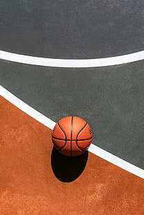 basketball, basketball court, sport, top view, balls, HD wallpaper HD wallpaper