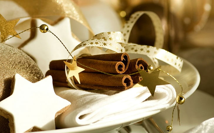 Cinnamon Sticks Cookies Christmas Stars, kayu manis, tongkat, kue kering, natal, bintang, Wallpaper HD