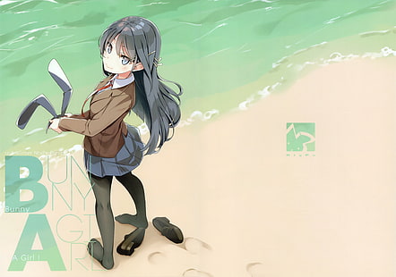 อะนิเมะเรื่อง Rascal Does Not Dream of Bunny Girl Senpai, Mai Sakurajima, วอลล์เปเปอร์ HD HD wallpaper