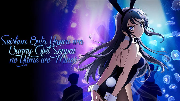 Anime, Rascal no sueña con Bunny Girl Senpai, Blue Eyes, Bunny Ears, Mai Sakurajima, Seishun Buta Yarou wa Bunny Girl Senpai no Yume wo Minai, Fondo de pantalla HD
