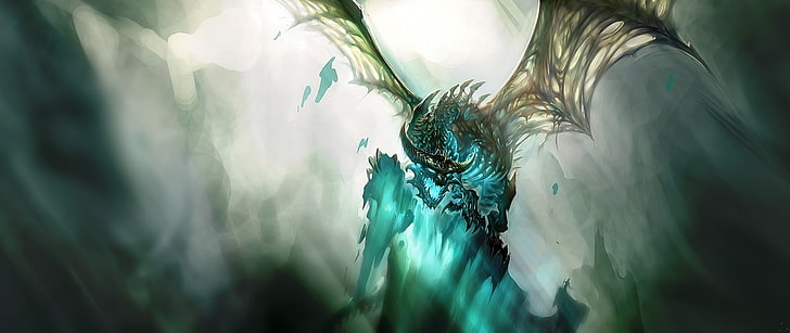 papel de parede de dragão azul e marrom, World of Warcraft, dragão, jogos de vídeo, HD papel de parede