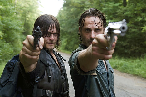 kufry, The Walking Dead, Andrew Lincoln, Norman Reedus, Daryl Dixon, Rick Grimes, Tapety HD HD wallpaper