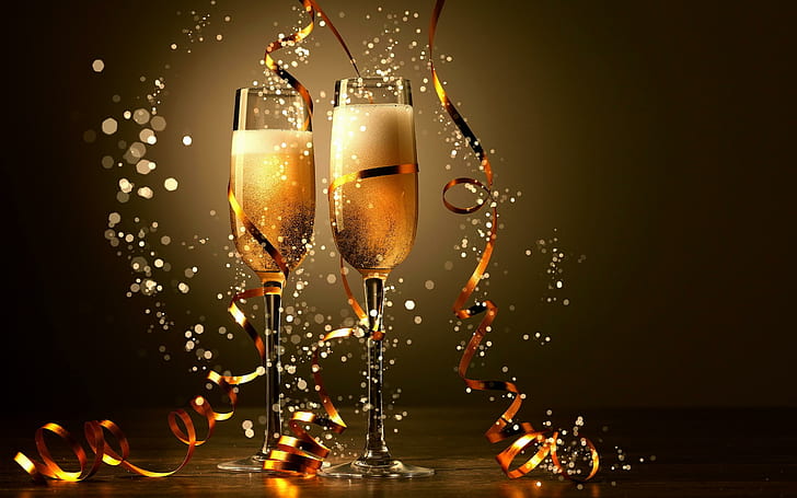 Célébrer Toast, mousseux, nouvel an, toast, belle, bonne année, belle, belle, vin, champagne, célébrer, Fond d'écran HD