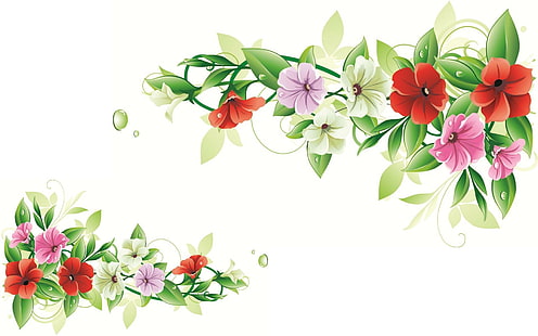 Flower Frame, vector, nature, frame, flower, nature and landscapes, HD wallpaper HD wallpaper
