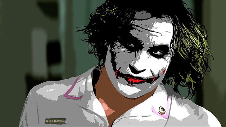 Ilustracja Jokera, Joker, Mroczny Rycerz, MessenjahMatt, Batman, Tapety HD