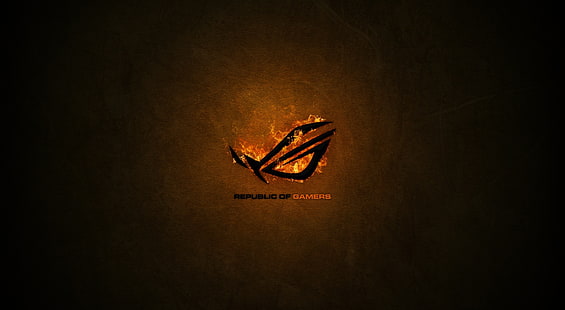 Asus Republic Of Gamers, logo Asus Republic of Gamers, komputery, sprzęt, ogień, asus, republika graczy, Tapety HD HD wallpaper