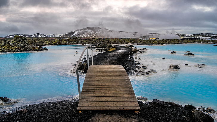 Blue Lagoon, Islandia, islandia, Islandia, fotografia podróżnicza, Blue Lagoon, piasek, krajobraz, fullframe, natura, woda, outdoor, sony, lava, a7, laguna, chmury, para, czarne skały, geologiczne, podróż, most, fotografia, sony a7, niebo europa, geotagged, góra, półwysep południowy, morze, wybrzeże, plaża, Tapety HD