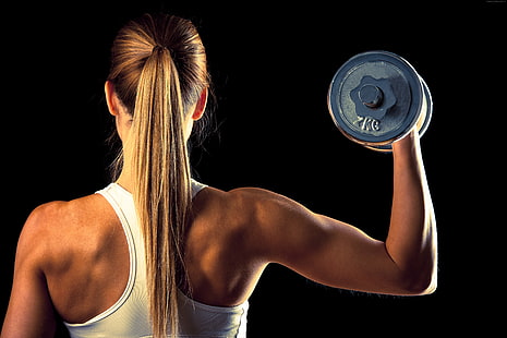 workout, exercise, dumbbells, gym, Girl, motivation, sportswear, fitness, HD wallpaper HD wallpaper