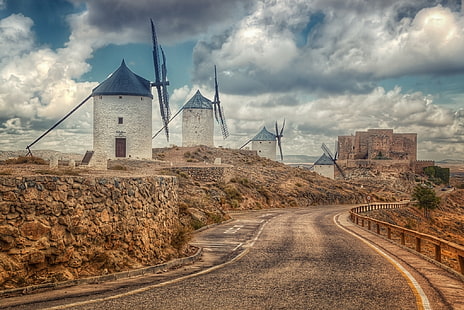 Hiszpania, Toledo, Consuegra, Castilla-La Mancha, Tapety HD HD wallpaper