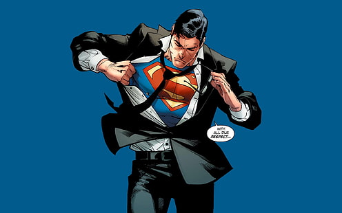 Супермен, Кларк Кент, комиксы DC, простой фон, HD обои HD wallpaper