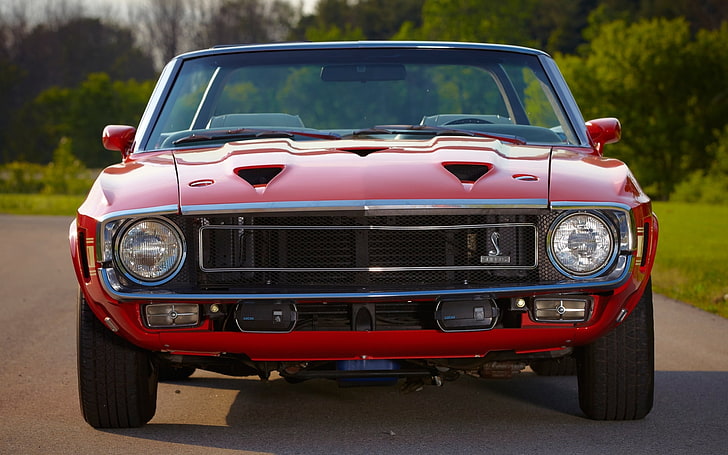 Mustang, Ford, Shelby, GT500, 1969, a frente, Muscle car, Conversível, HD papel de parede