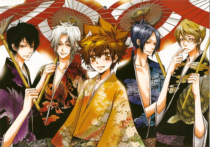 Four anime characters in kimono digital wallpaper, Anime, Katekyō Hitman  Reborn!, HD wallpaper | Wallpaperbetter