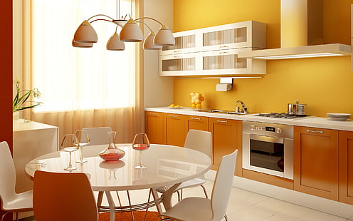 أثاث المطبخ ، الأثاث ، المطبخ ، تصميم الأثاث ، التصميم، خلفية HD HD wallpaper