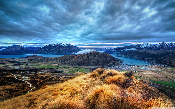 Квинстаун, Новая Зеландия Красивый пейзаж Hd Обои для рабочего стола Скачать, HD обои